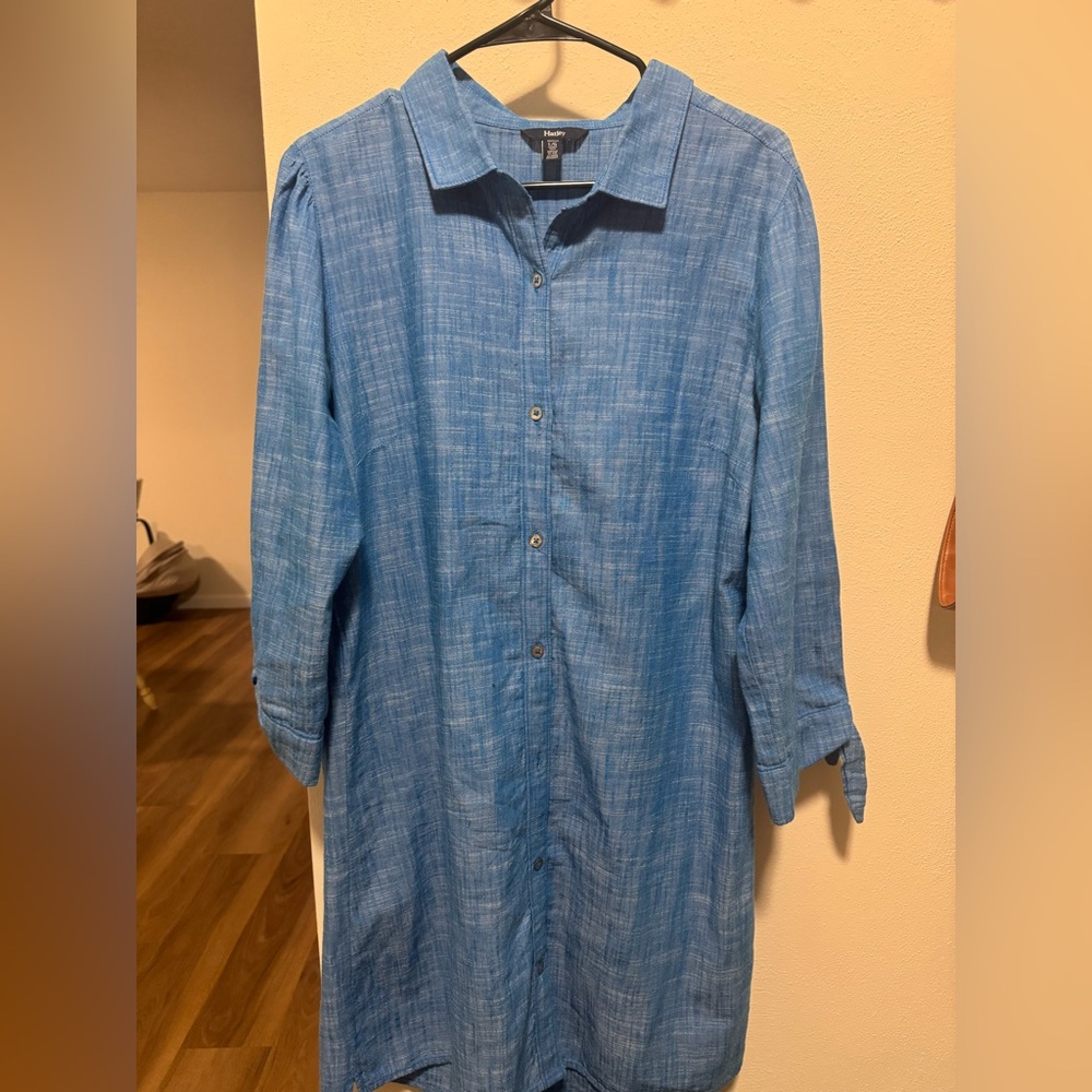 Hatley size Large organic cotton button down dress